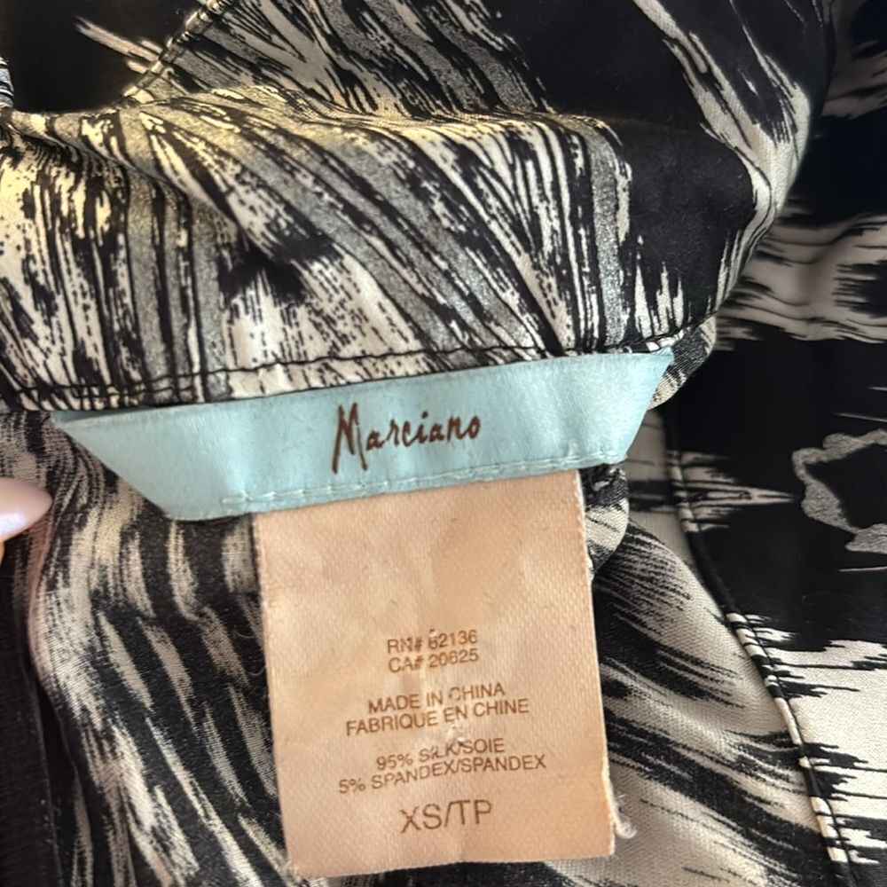 Marciano mock neck silk tunic top, XS - Picture 8 of 8